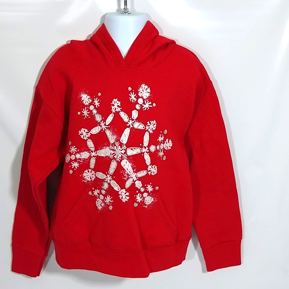 Girls Pullover Hoodie Red Size Small 6/6X